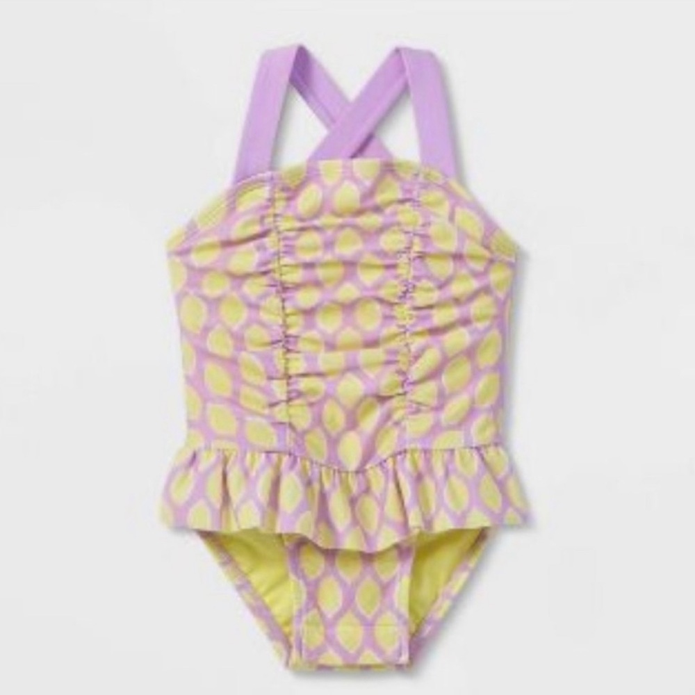 Cat & Jack‎ One Piece Lemon Print
Swimsuit 0-3 Months